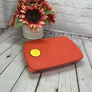 tupperware vent n serve red divided dish rectangle food prep